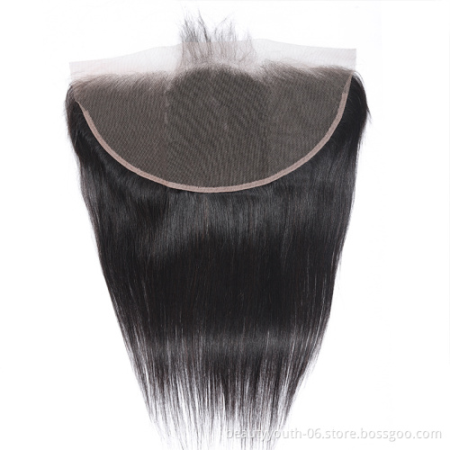 13*4   Ear to Ear Transparent Thin Skin Invisible Swiss Lace Closure Human Hair Hd Lace Frontals with Pre plucked Hairline